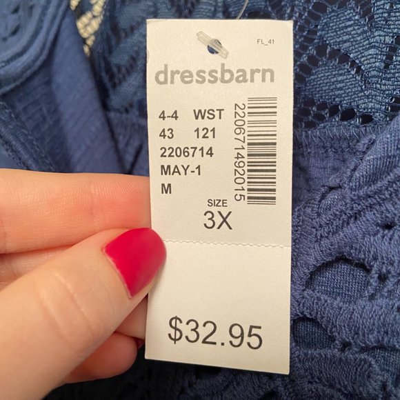 NWT Westport Blue Boho Lace Sleeveless Blouse - Picture 4 of 4